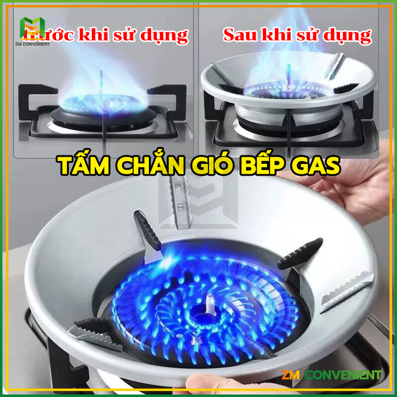 Kiềng chắn gió bếp gas thép không gỉ dễ dàng vệ sinh, tiết kiệm thời gian nấu nướng, tiết kiệm chi phí gas hàng tháng