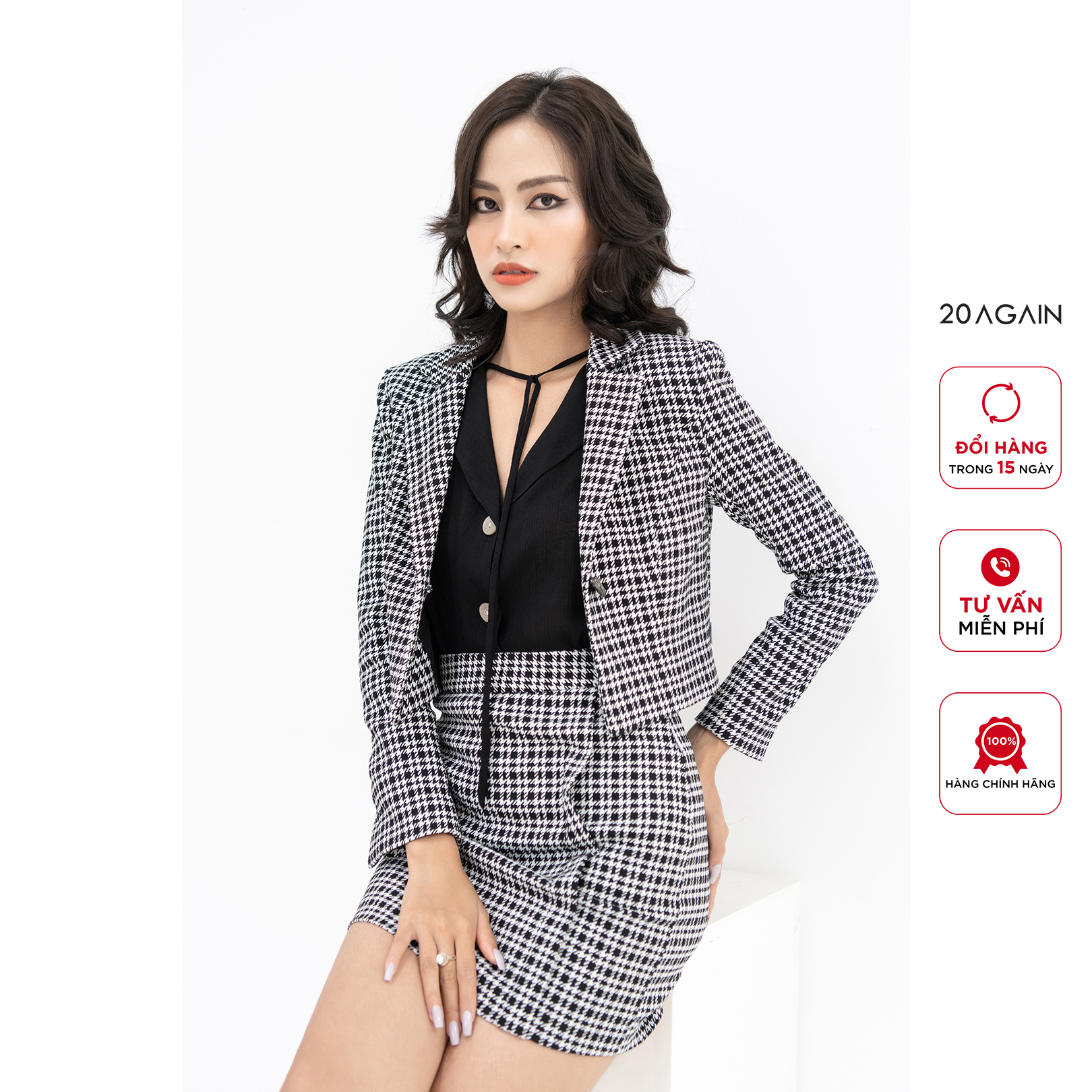 Chân váy bộ 20Again, thiết kế dáng A bacsic BJA1870