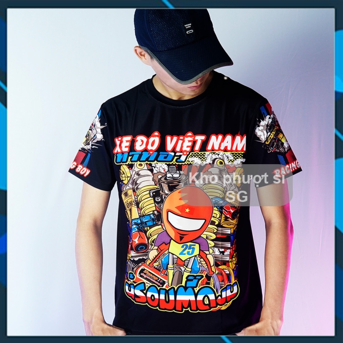 Áo thun đua xe Racing T-Shirt Việt Nam Racing Boy - Áo thun xe máy nam VN RacingBoy Uma RCB