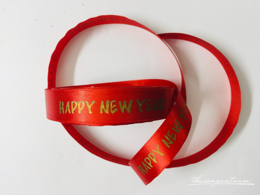 Ruy băng Happy New Year bản 2cm