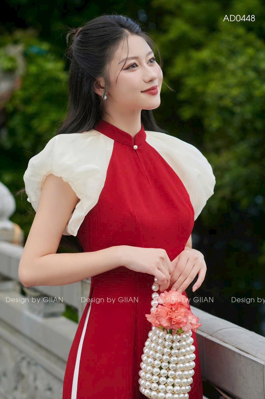 Set Áo Dài Cách Tân Chất Nhung Quần Lụa Du Xuân Tết (Set Gồm Áo Và Quần)