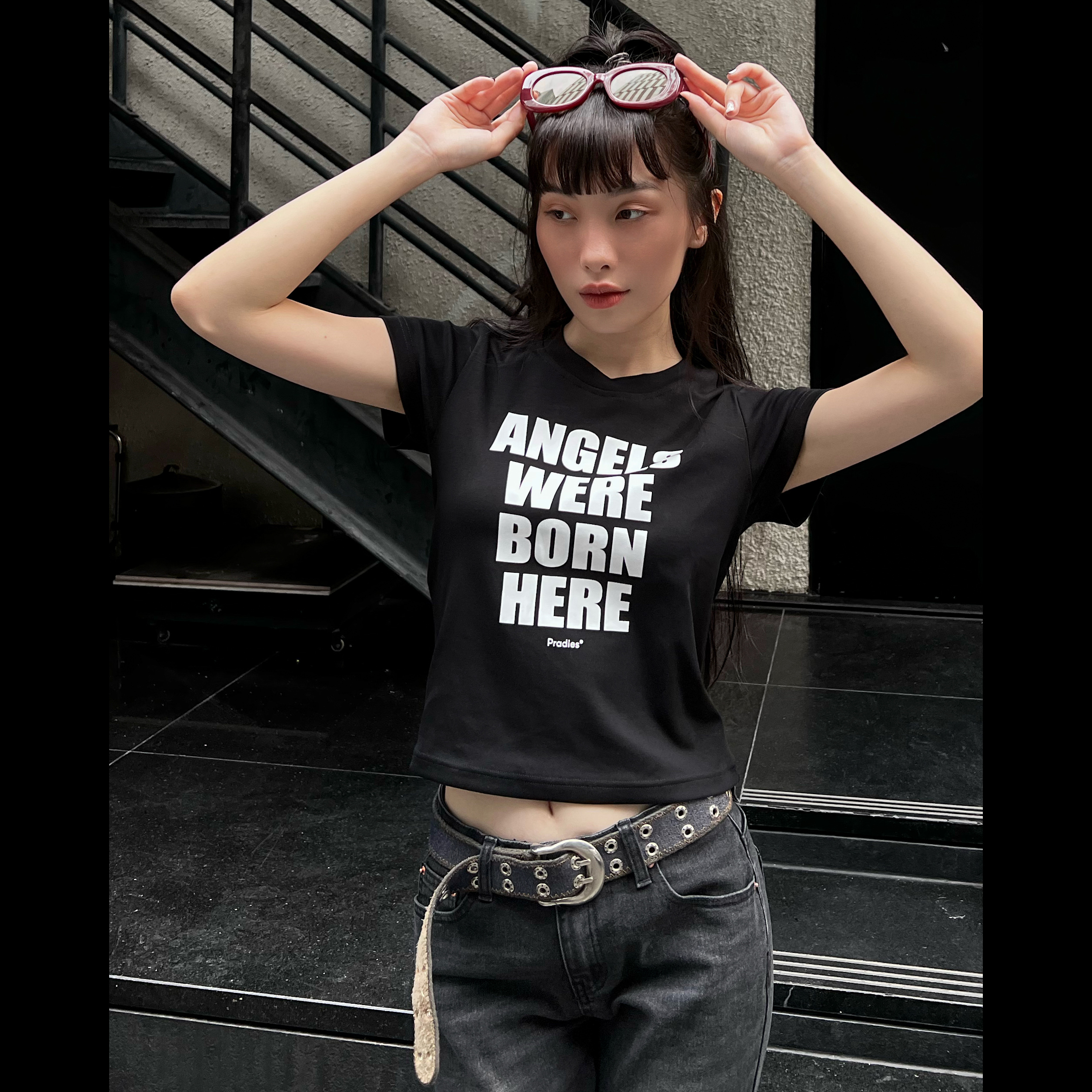 Áo Thun Baby Tee PRADIES Big Slogan