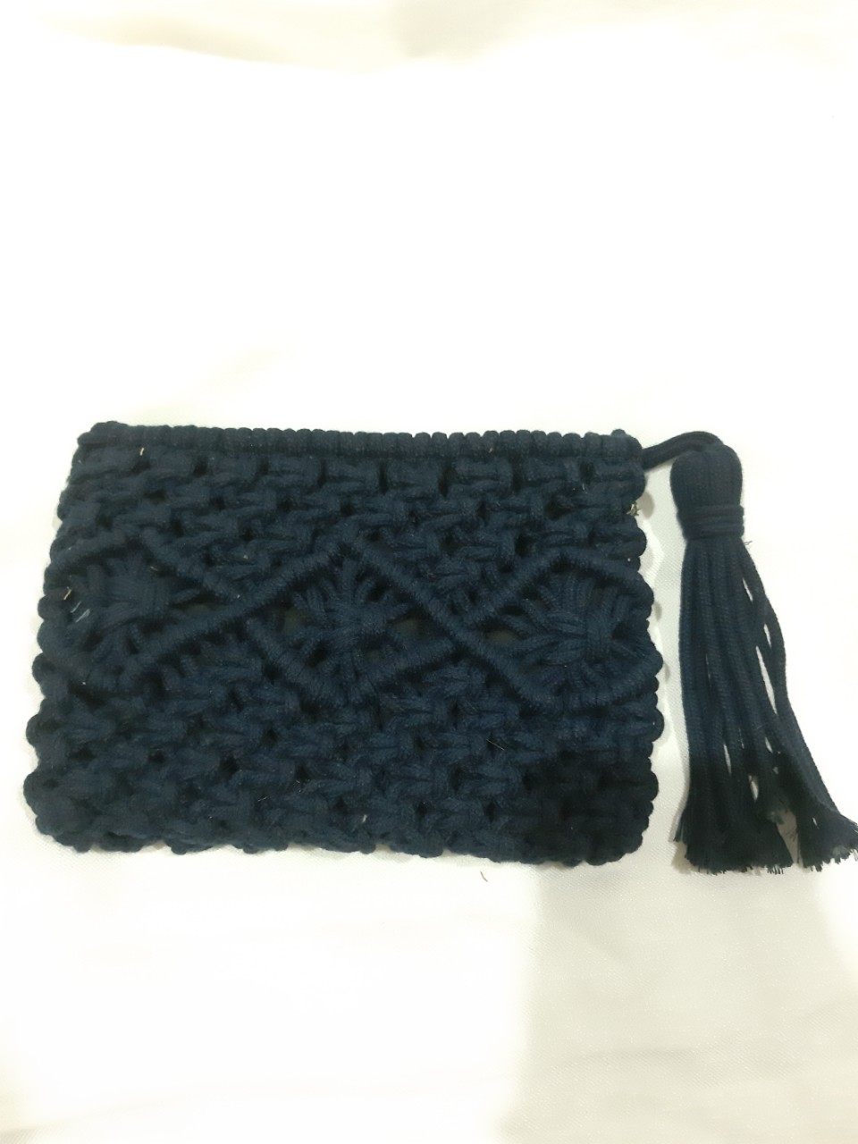 Macrame Clutch with Tassels size M
