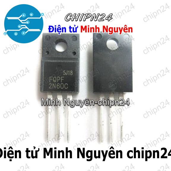 [2 con] (KT1) Mosfet 2N60 TO-220F 2A 600V Kênh N (FQPF 2N60C FQPF2N60C FQPF 2N60C) - HH003062