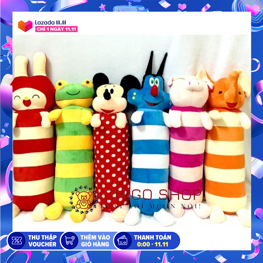 Gối ôm hình thú ngộ nghĩnh size 60cm ( hình ngẫu nhiên)