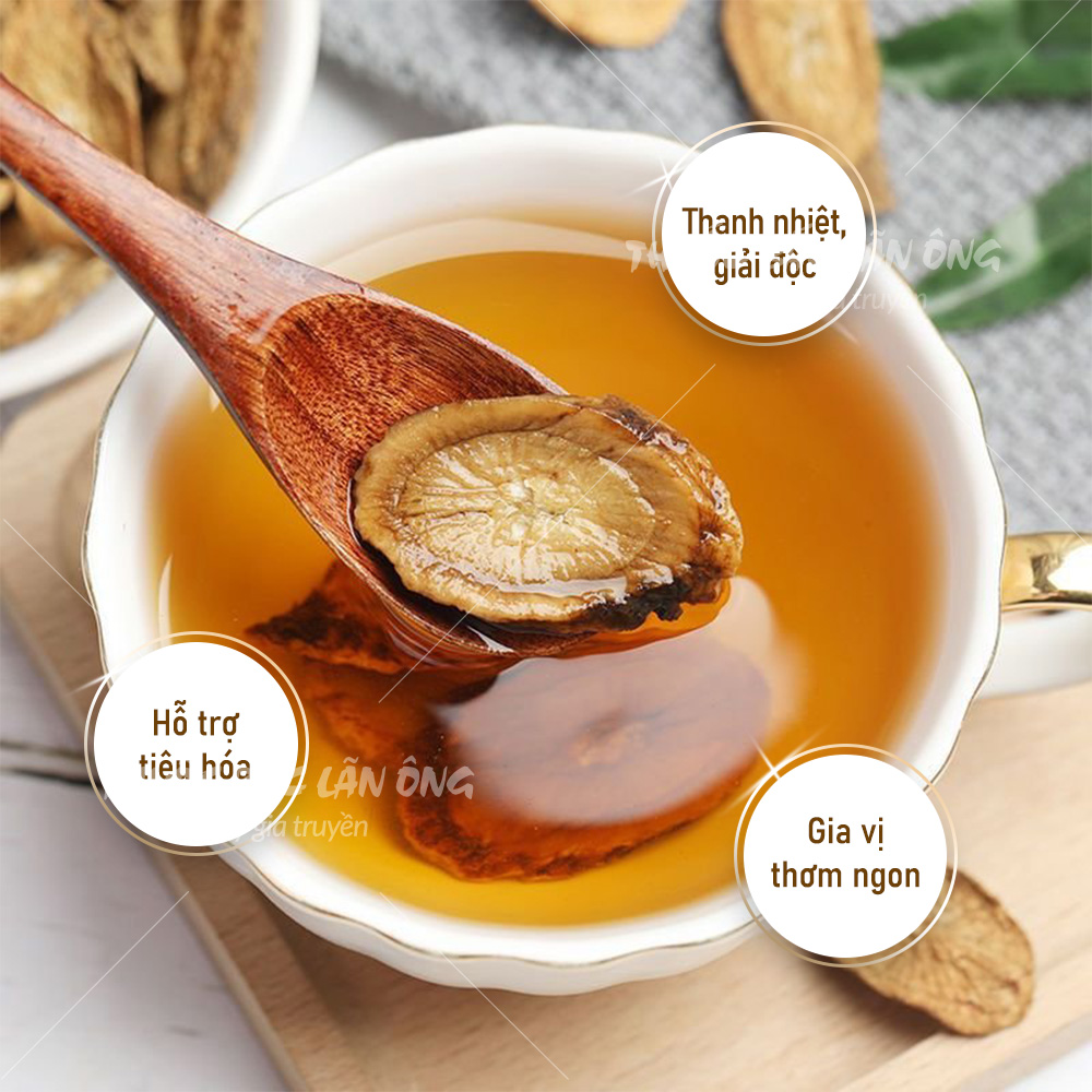 Ngưu bàng khô 200g, rễ ngưu báng, củ ngưu bàng thái lát, thơm, dùng pha trà, nấu canh dưỡng sinh