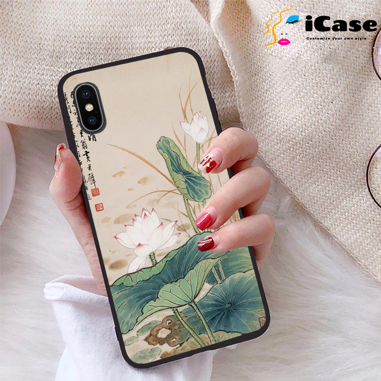 Ốp lưng iPhone X viền dẻo TPU BST Sen