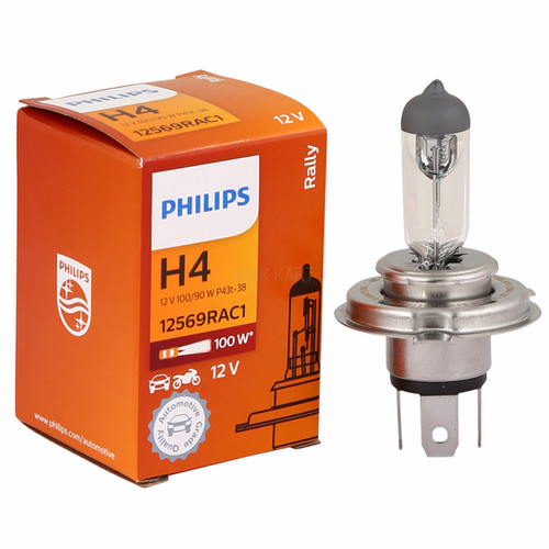 Bóng đèn pha philips 12v100w chân h1 h4 cho ô tô xe máy