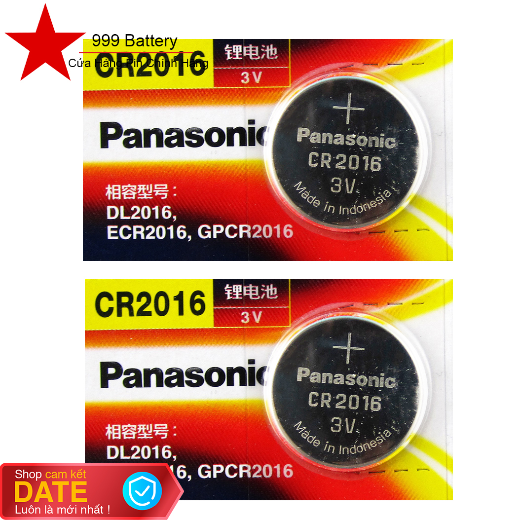 Combo 2 viên pin Cr2016 Panasonic lithium 3V chính hãng made in Indonesia