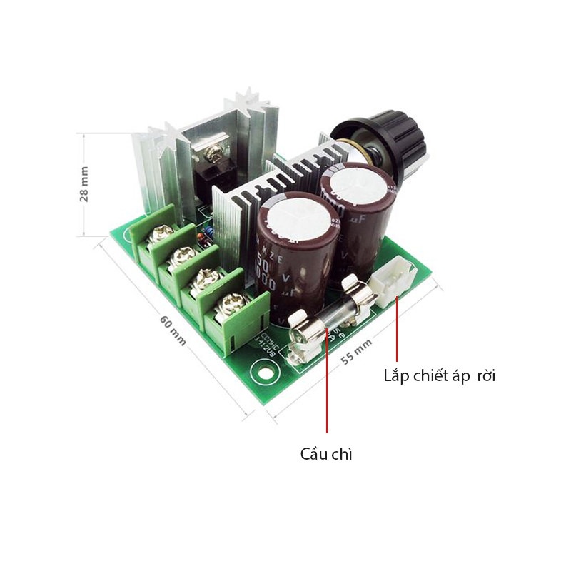 Mạch điều khiển tốc độ động cơ 12V/24V DC-40V DC -10A