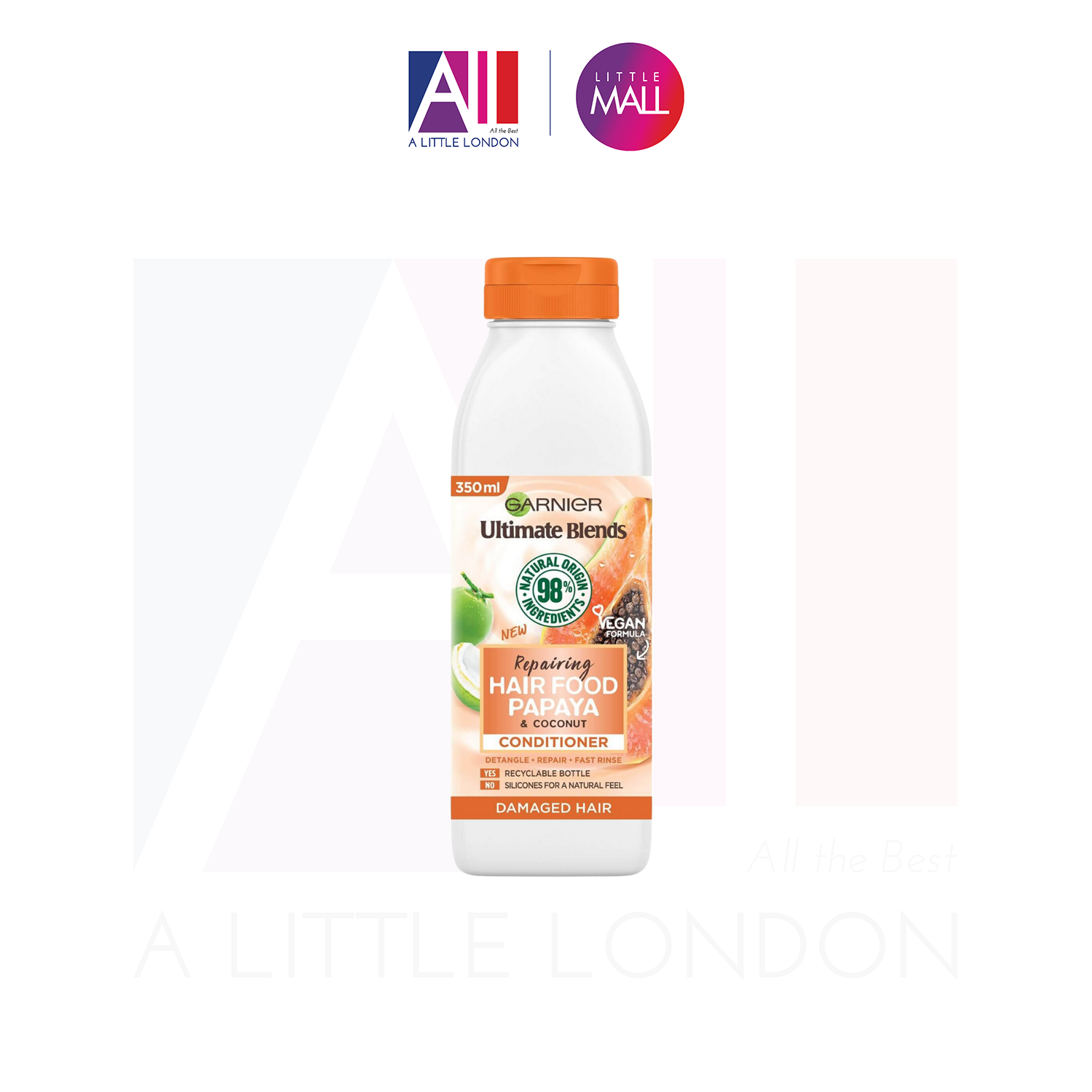 Dầu gội / xả phục hồi tóc hư tổn Garnier Hair Food Papaya & Coconut Shampoo 350ml (Bill Anh)