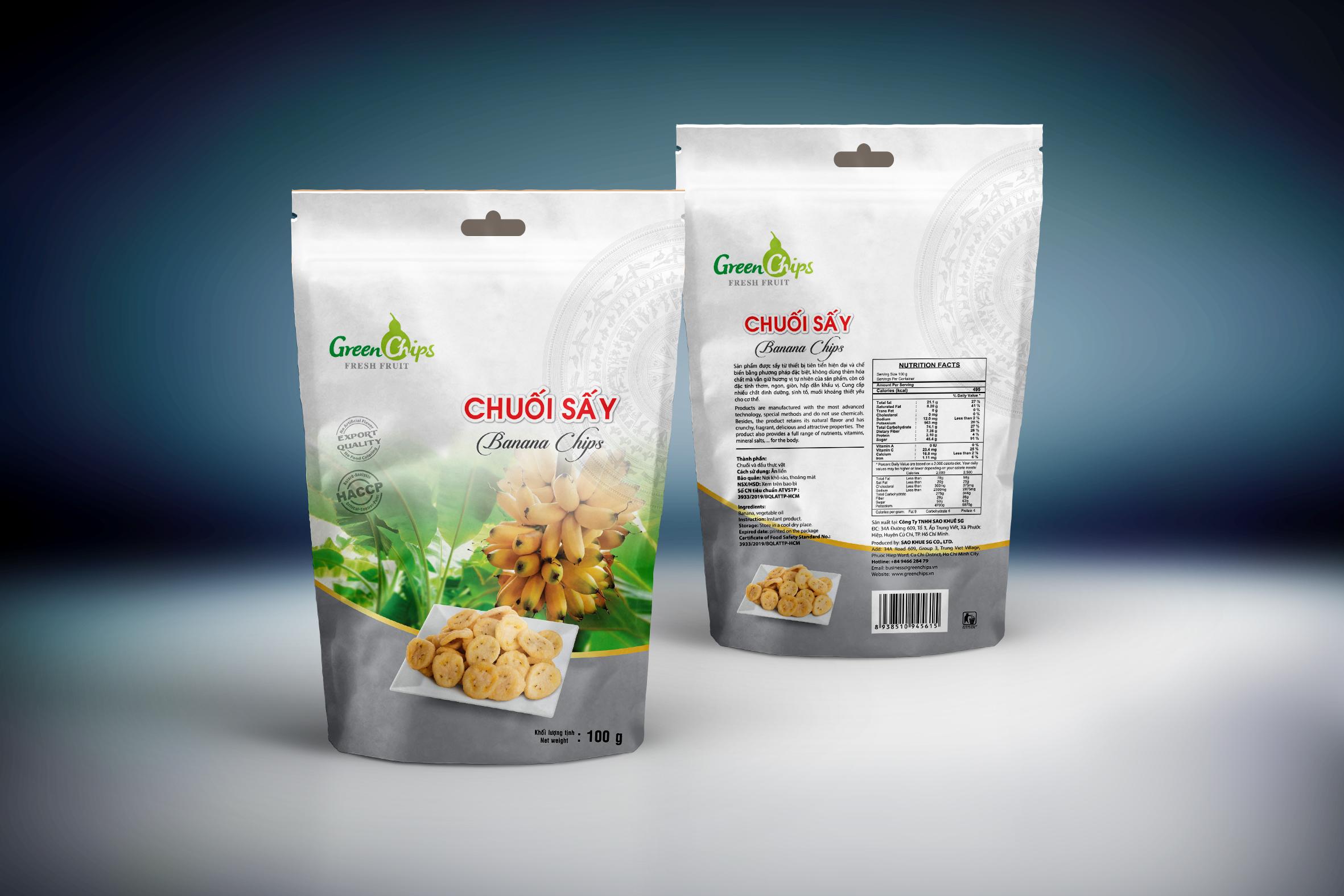 Chuối sấy 100 gram - Green Chips