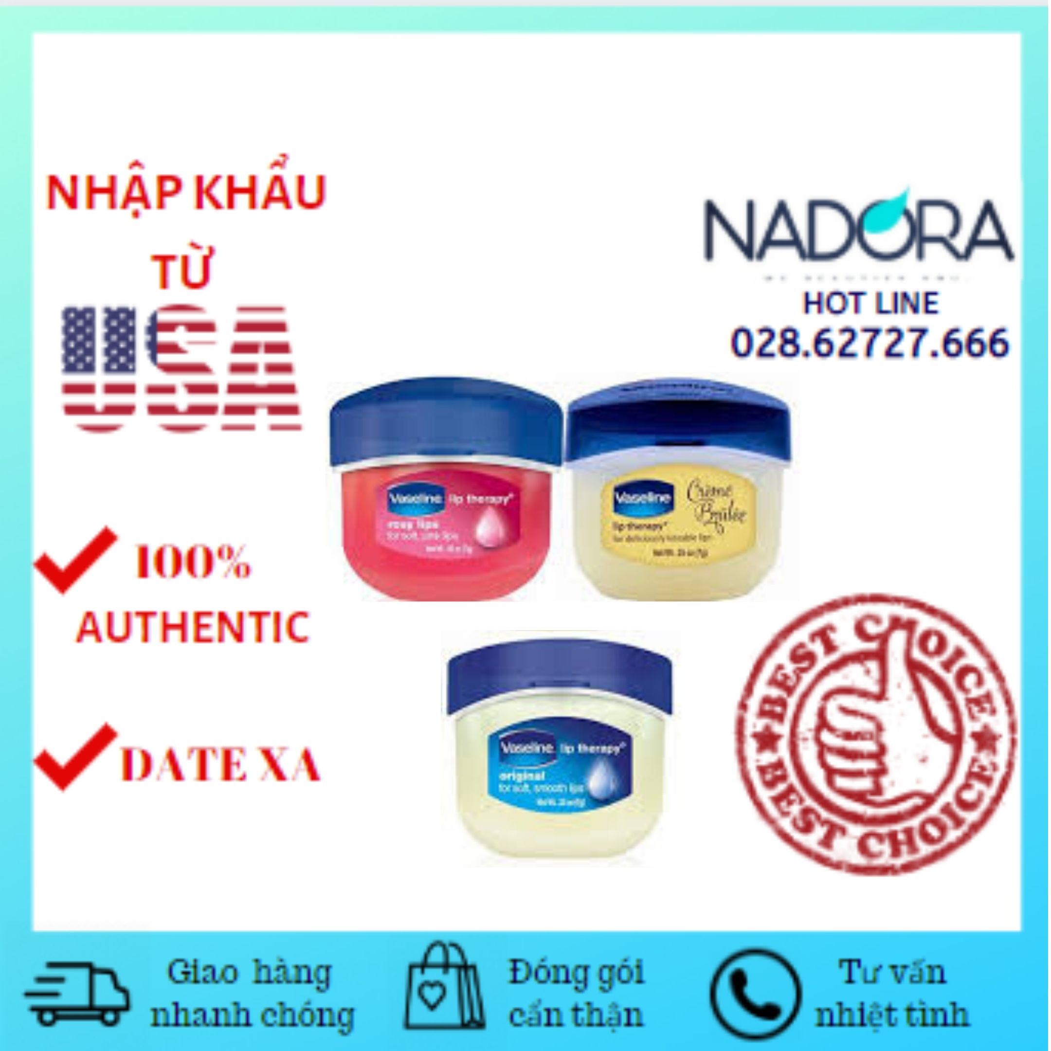 [ĐỦ MÙI] Son Dưỡng Môi Vaseline Lip Therapy 7g