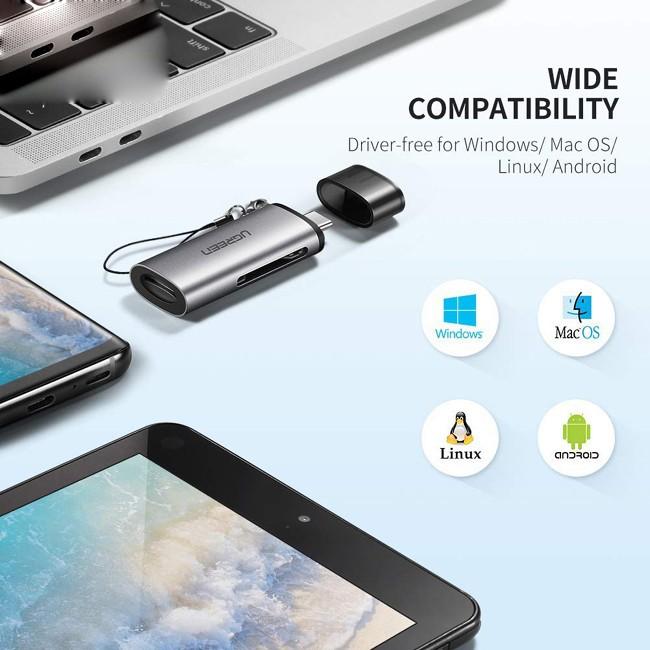 Đầu đọc thẻ nhớ SD/TF USB Type C Ugreen 50704