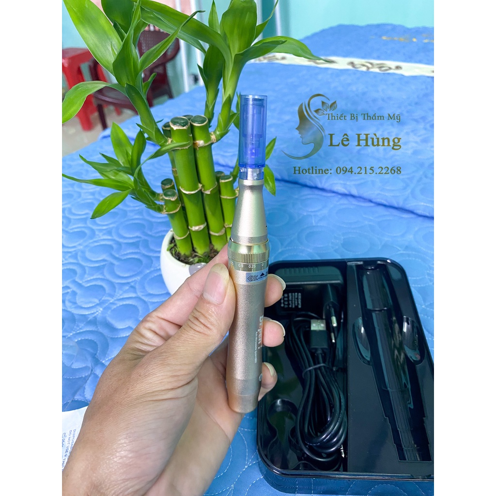 Máy phi kim cấy phấn, cấy tảo Dr Pen Vàng M5 TÍCH ĐIỆN