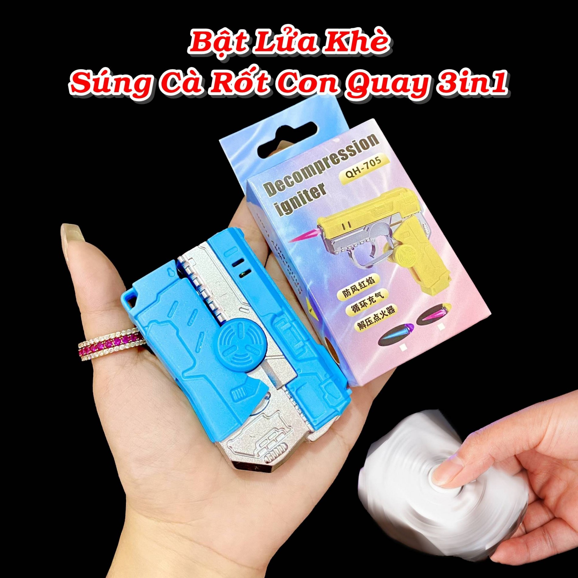 bật lửa khè đồ chơi vô tri 3in1 ( đồ chơi cà rốt ) ( FULLBOX ) - xài gas