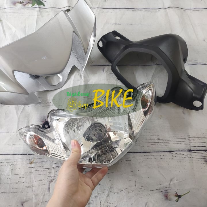 Bộ 3 món ốp đầu xe SIRIUS đời 2005 đến 2018 phanh CƠ kèm BÓNG