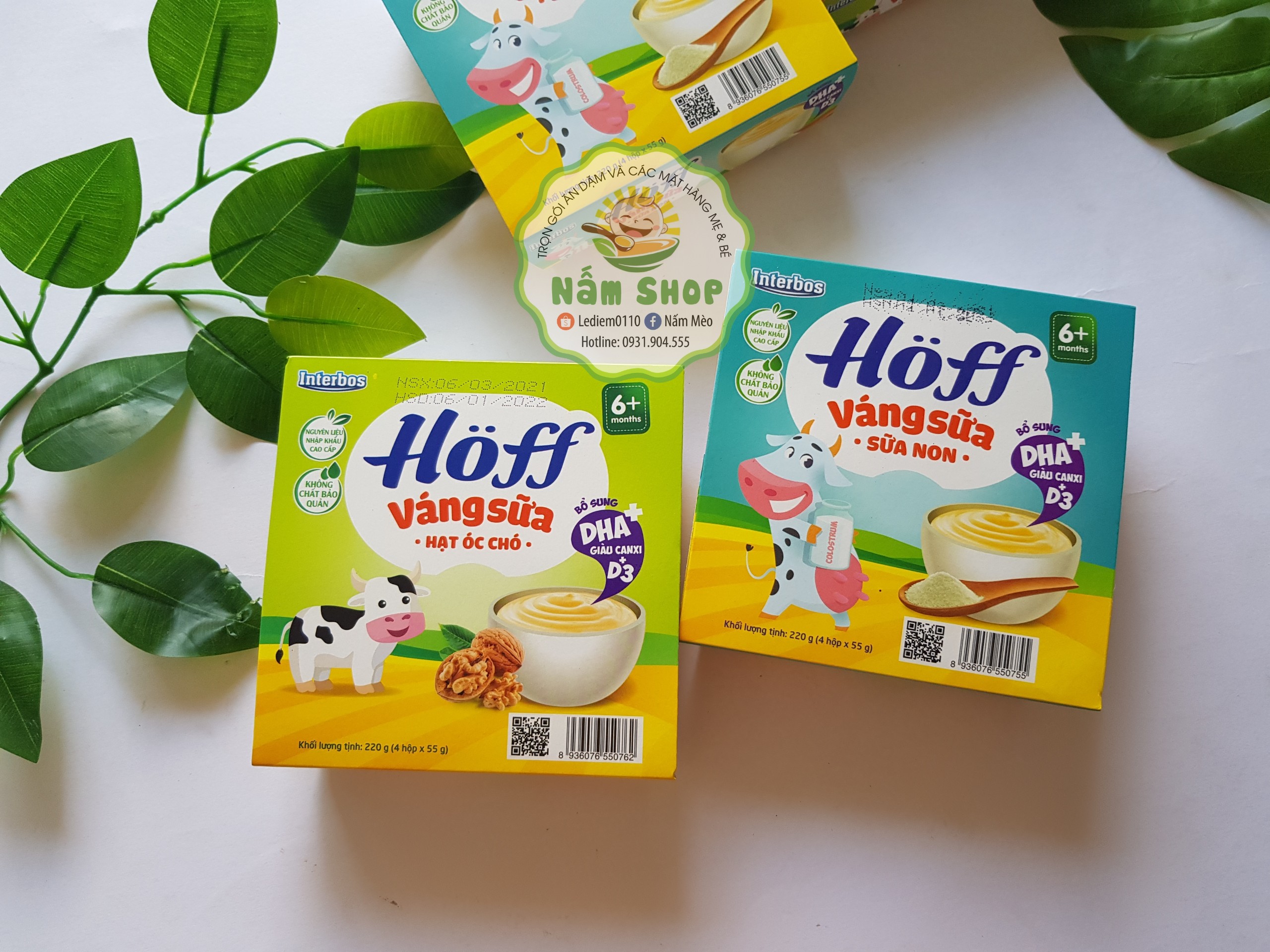 [HOFF] Váng sữa Hoff sữa non / óc chó / vani / hạt dẻ cho bé (lốc 4 hộp)
