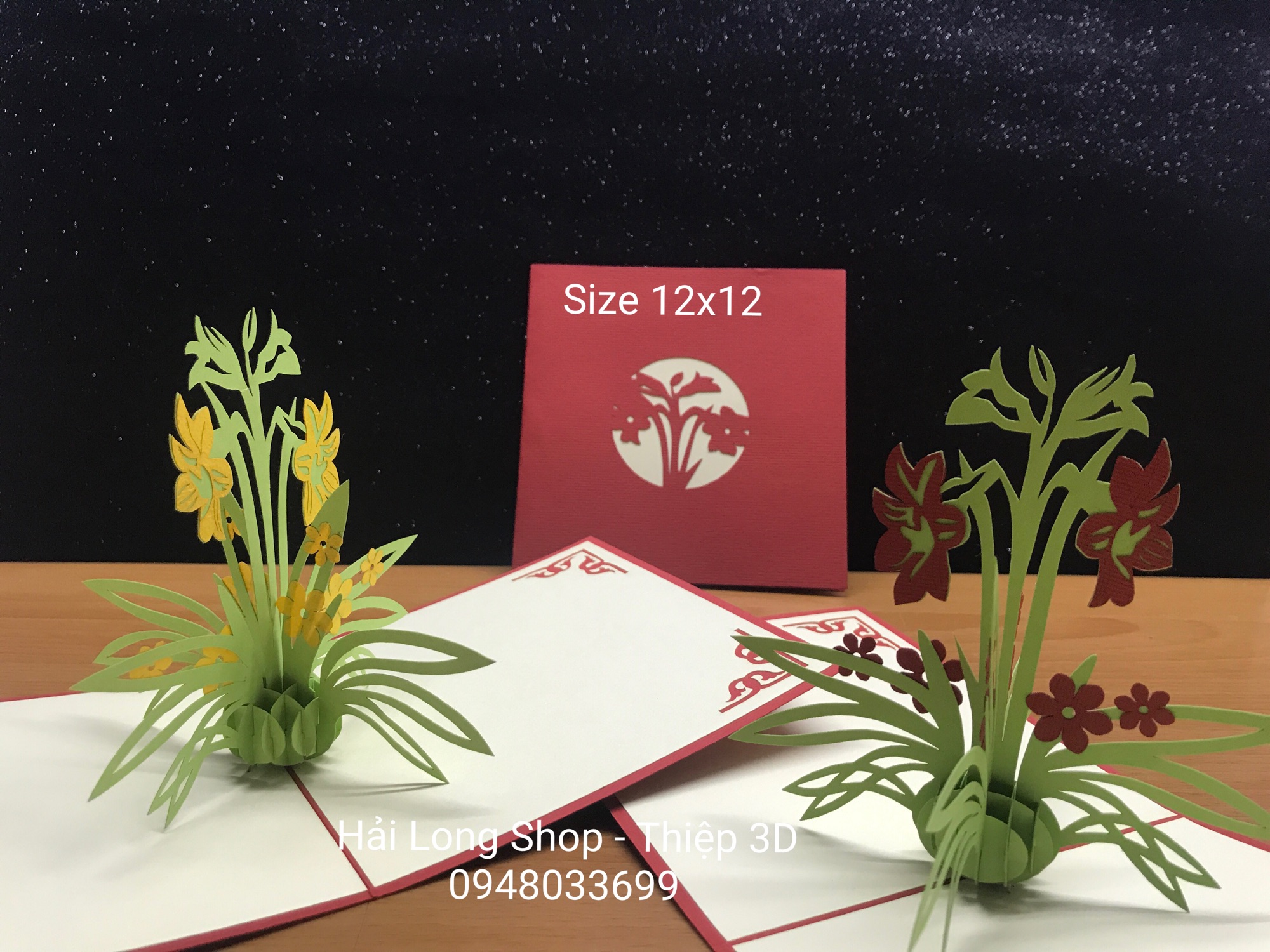 Combo 5 Thiệp 3D - size nhỏ (  10x15 và 12x12 ) - khách được   chọn mẫu
