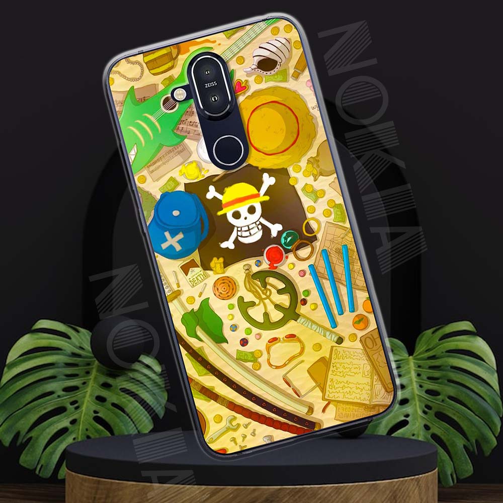 Ốp lưng Nokia 8.1 mẫu BST Doraemon. One Piece, Dragon ball