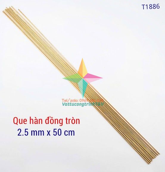 Bộ 10 que hàn đồng vàng tròn 2.5mm x 50cm