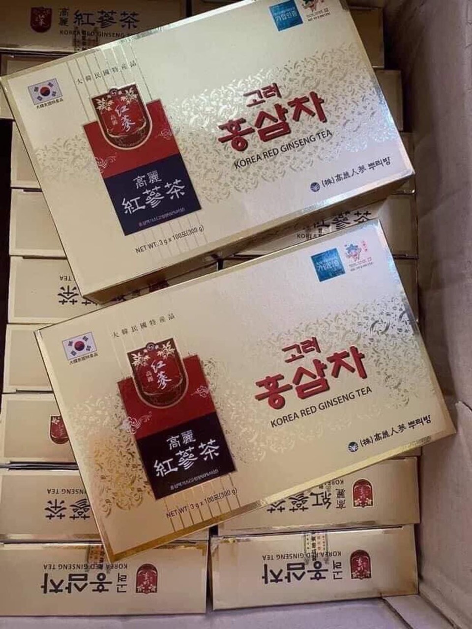 [TRÀ 3 SỌC CAO CẤP ] Trà Sâm Hàn Quốc Korean Ginseng Tea Hộp 100 Gói