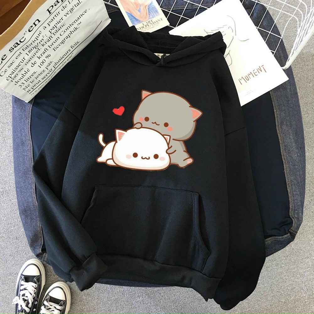 ÁO KHOÁC NỈ NGOẠI HOODIE NAM NỮ FORM RỘNG PHONG CÁCH CÁ TÍNH ULZZANG IN 3D COUPLE MÈO CUTE