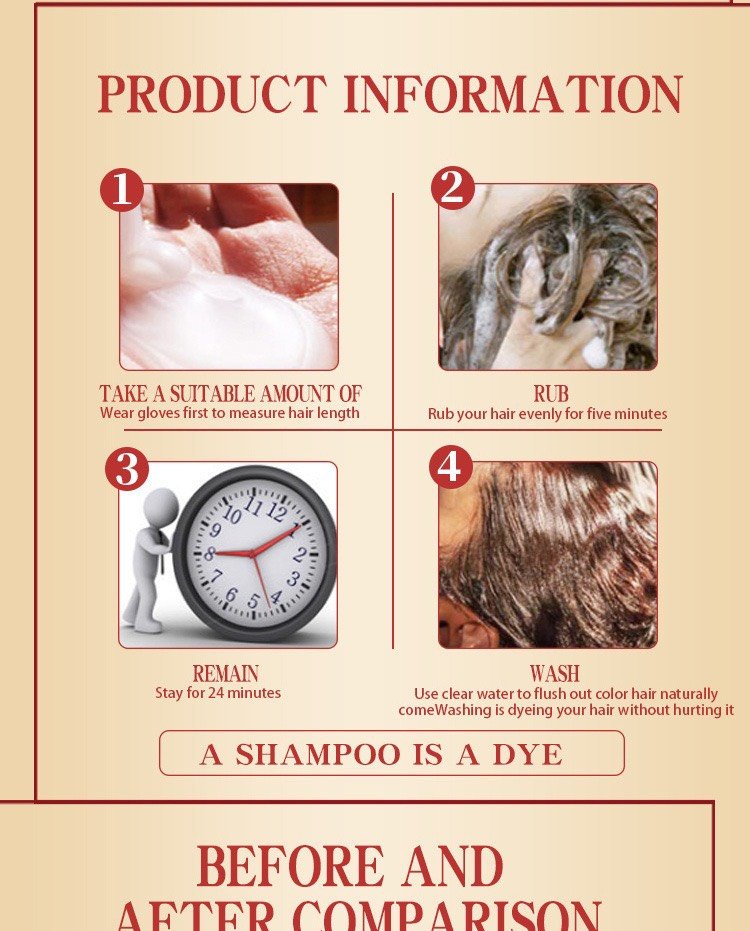 Dầu Gội MOKERU Thảo Dược Phủ Tóc Bạc Nâu