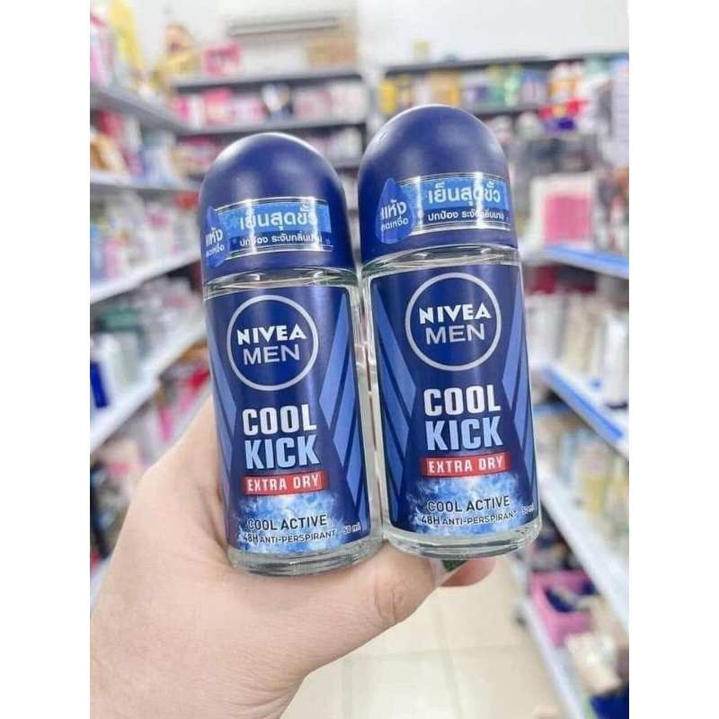Lăn Khử Mùi Mát Lạnh Men Cool Kick Nivea 50ml