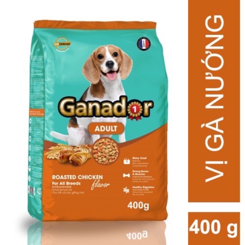 HCM-Thức ăn dạng hạt GANADOR ADULT (dành cho chó trên 1 năm tuổi) gói 400gr (hanpet 209)-HP10319TC