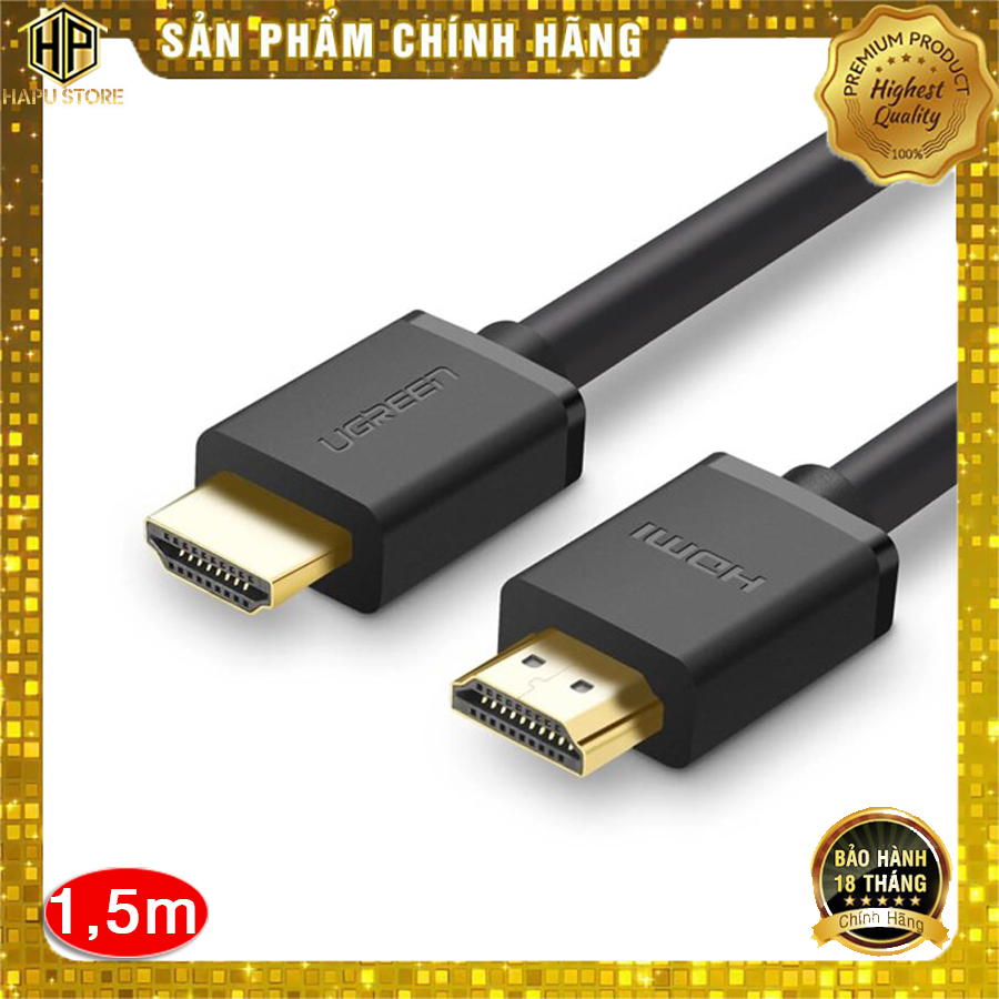 Cáp hdmi 2.0 ugreen 60820 dài 1,5m hỗ trợ 4k, ethernet chính hãng - hapustore