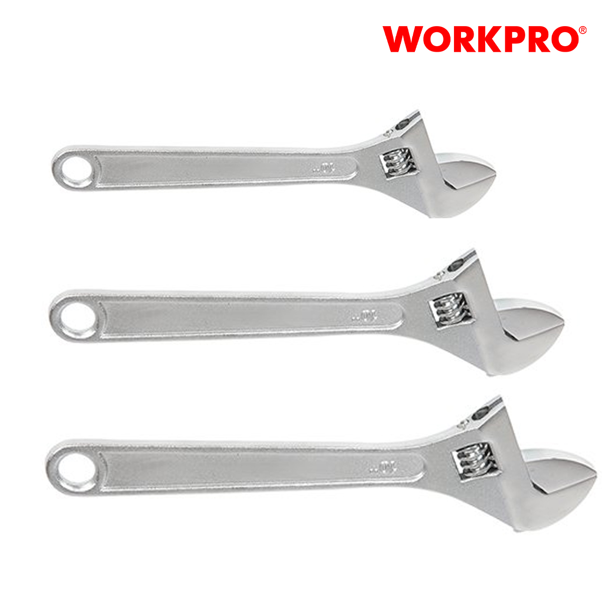 Mỏ lết (Cờ lê điều chỉnh được) bộ 3 cái 6 inch, 8 inch, 10 inch WorkproWP202514