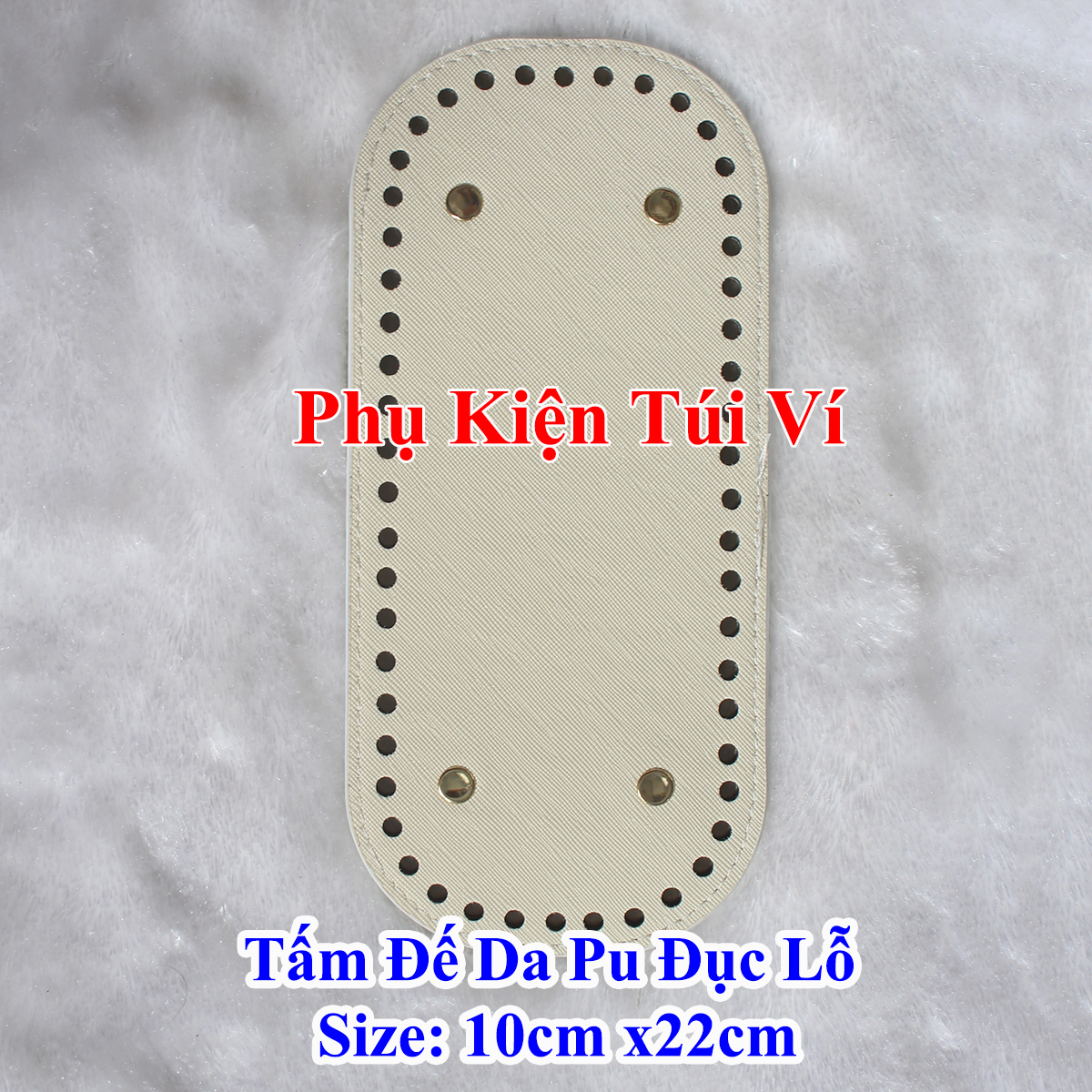 Tấm đế da pu đục lỗ 10x22cm làm túi xách (57k/cái)