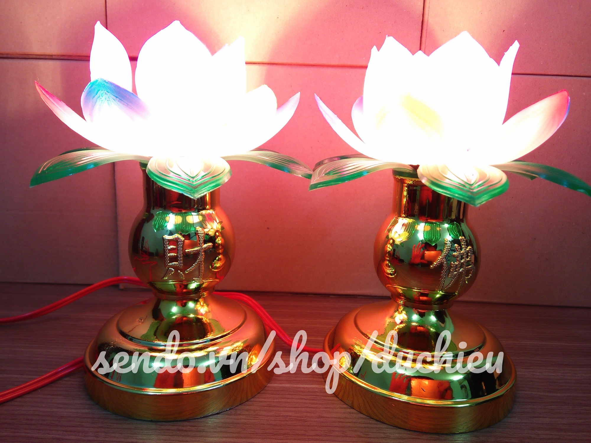 [ Thay bóng dễ dàng ] Đèn thờ cúng hoa sen