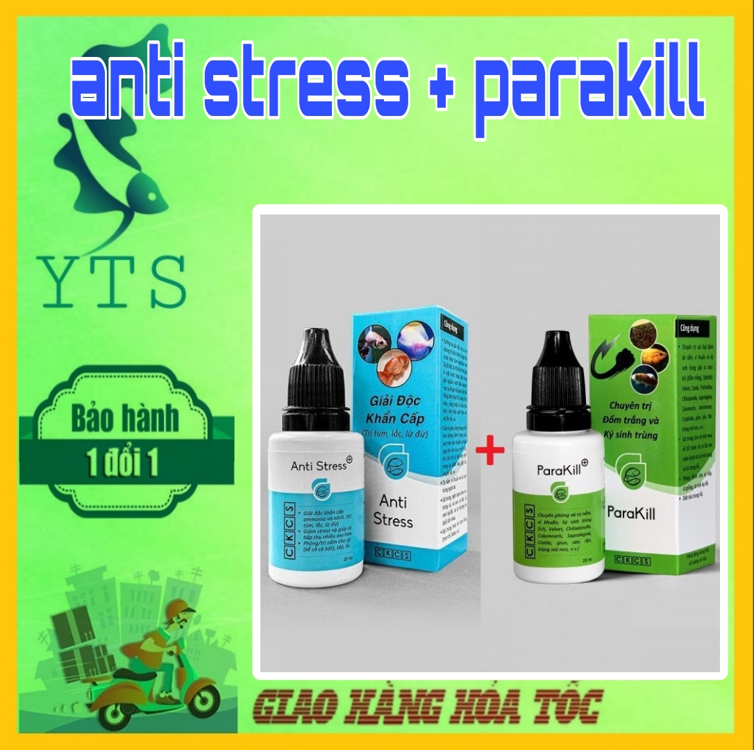 combo 1 anti stress và 1 parakill ( 2 chai) thần dược cá cảnh