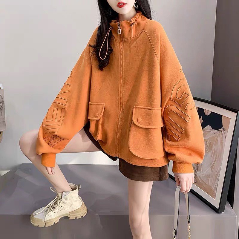 Khoác Thun Nỉ Ngoại cổ cao Cực Kỳ Cute. Mẫu Đang Hot 2021