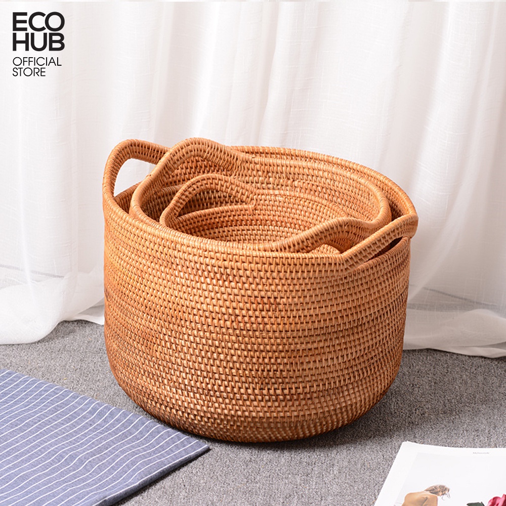 Giỏ Mây Tròn Đựng Đồ EH0276 (Rattan Basket)