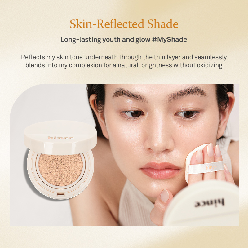 Phấn nước căng bóng thuần chay SPF 50+ hince Second Skin Glow Cushion 12G