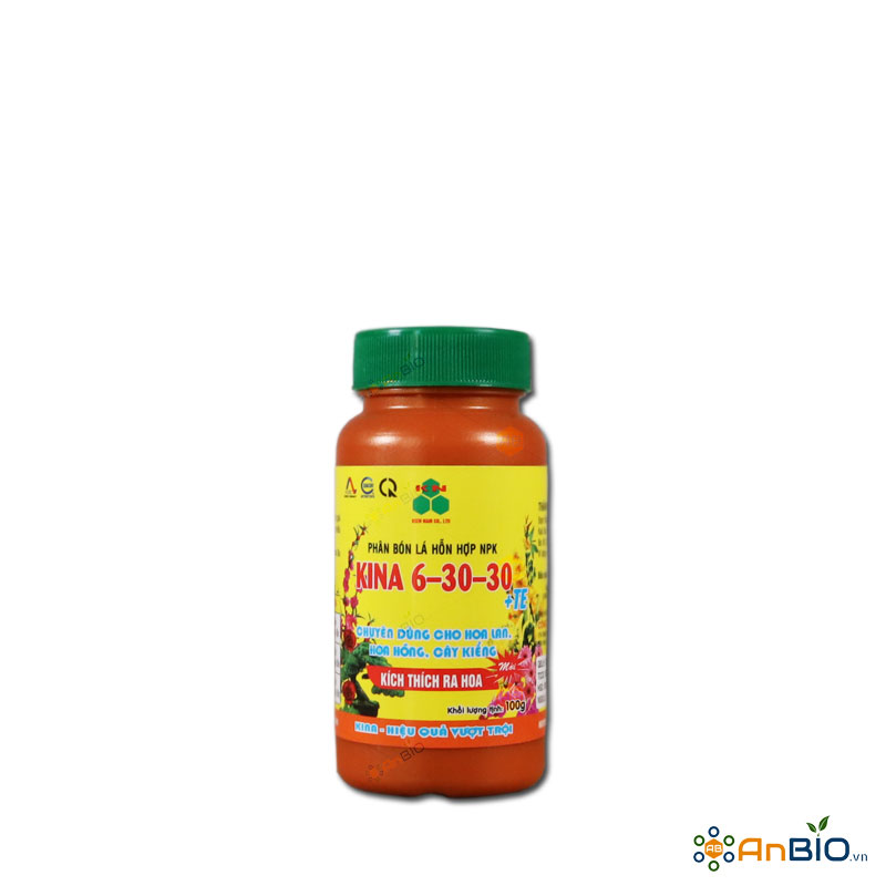 [HCM]Phân bón NPK KINA 6-30-30 + TE hũ 100g THÚC ĐẨY RA HOA LAN VÀ CÂY CẢNH - C1.1036