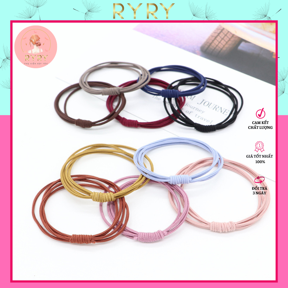 Set 5 Dây Cột Tóc Đơn Giản Cho Nữ