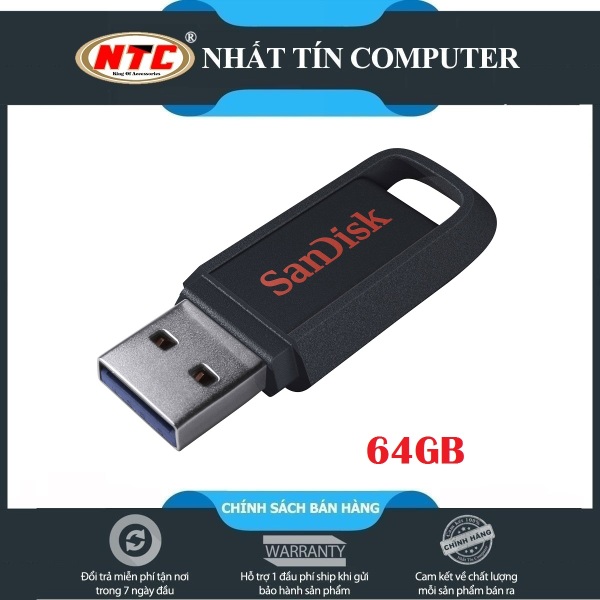 Bảng giá [HCM]USB 3.0 SanDisk CZ490 Ultra Trek 64GB 130MB/s (Đen) - Nhất Tín Computer Phong Vũ