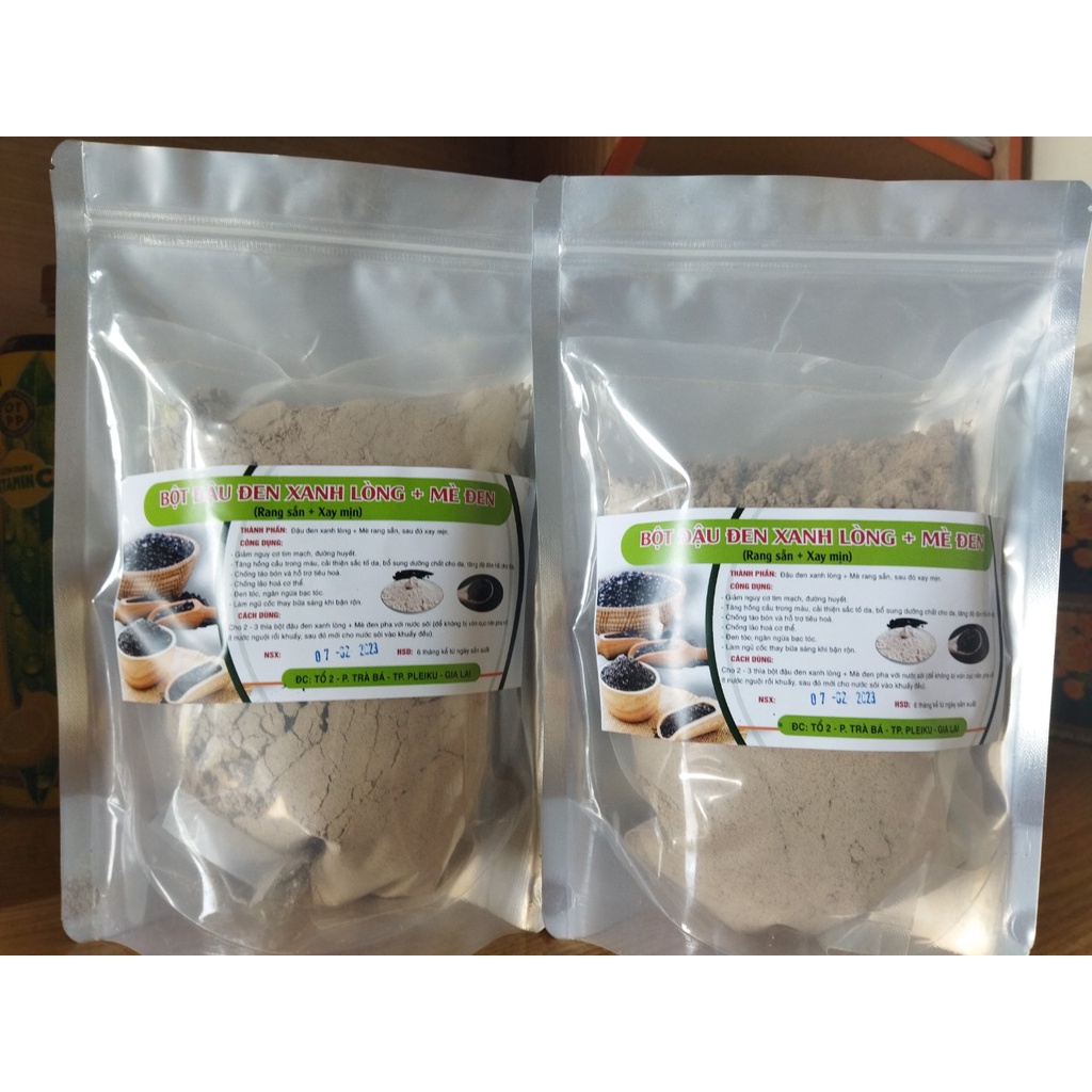 1kg Bột đậu đen mè đen xay min đã rang