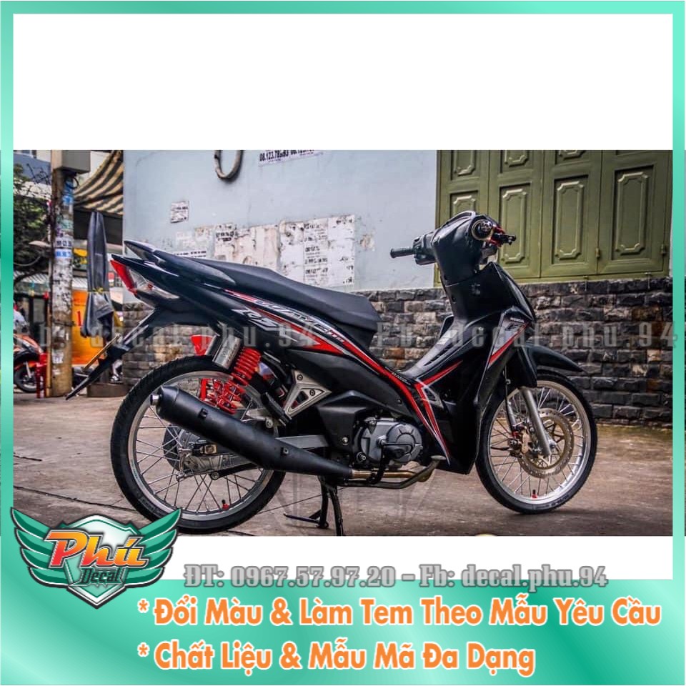 Tem rời wave rsx đỏ đen