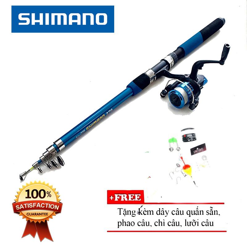 Bộ cần câu máy shimano có từ 1m8 đến 3m +máy ,cần cực khoẻ y hình