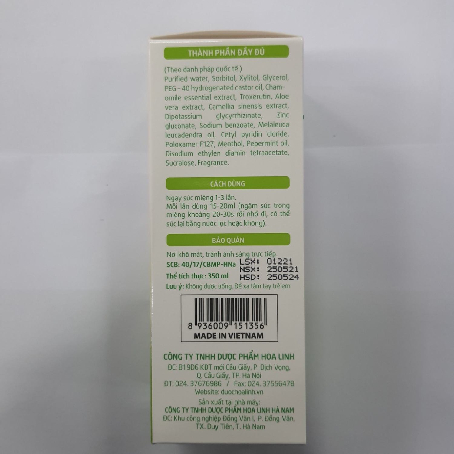Nước Súc Miệng dượᴄ Liệu Ngọc Châu 350ml