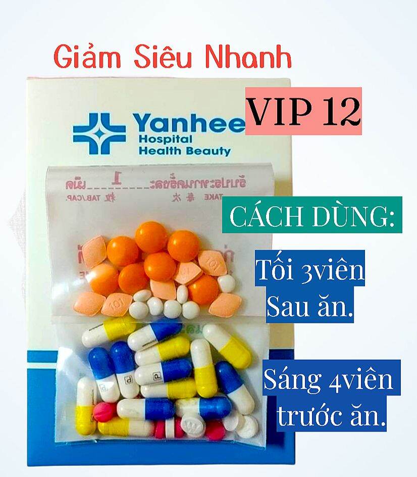 Giảm Cân Siêu Mạnh VIP 12 X3 YANHE mẫu mới giảm manh 1 tuần