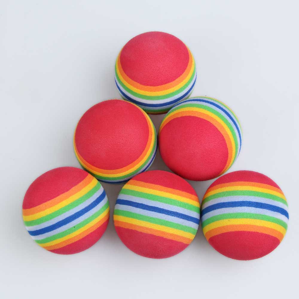 50 x Golf Swing Training Aids Indoor Practice Sponge Foam Rainbow Balls