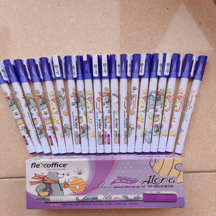 Viết mực nước tím xanh Flexoffice Gel018
