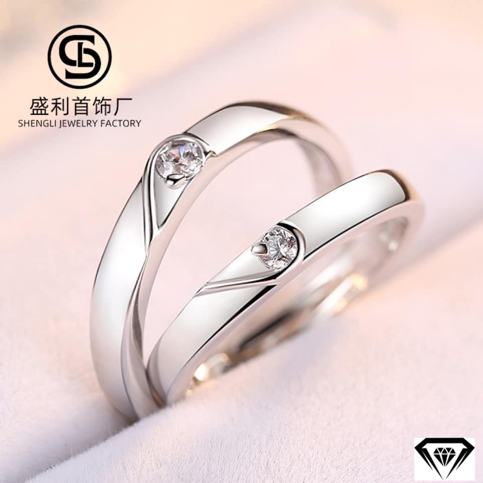Nhẫn bạc mặt trái tim cho cặp đôi MS85