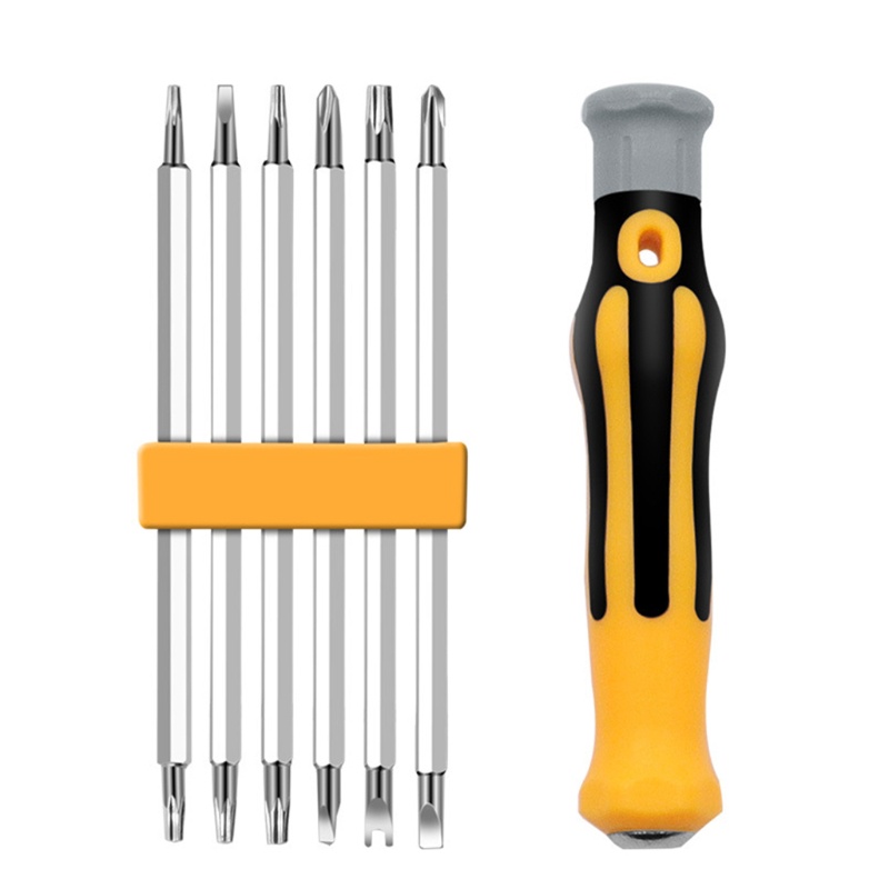 Bộ đầu tua vít sửa chữa đa năng mini 7 chi tiết / vàng đen